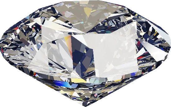 A polished round diamond